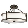 Lampa wisząca półplafon Emory 3 źródła światła stary brąz klasyczna metal i szkło KL-EMORY-P-S KICHLER